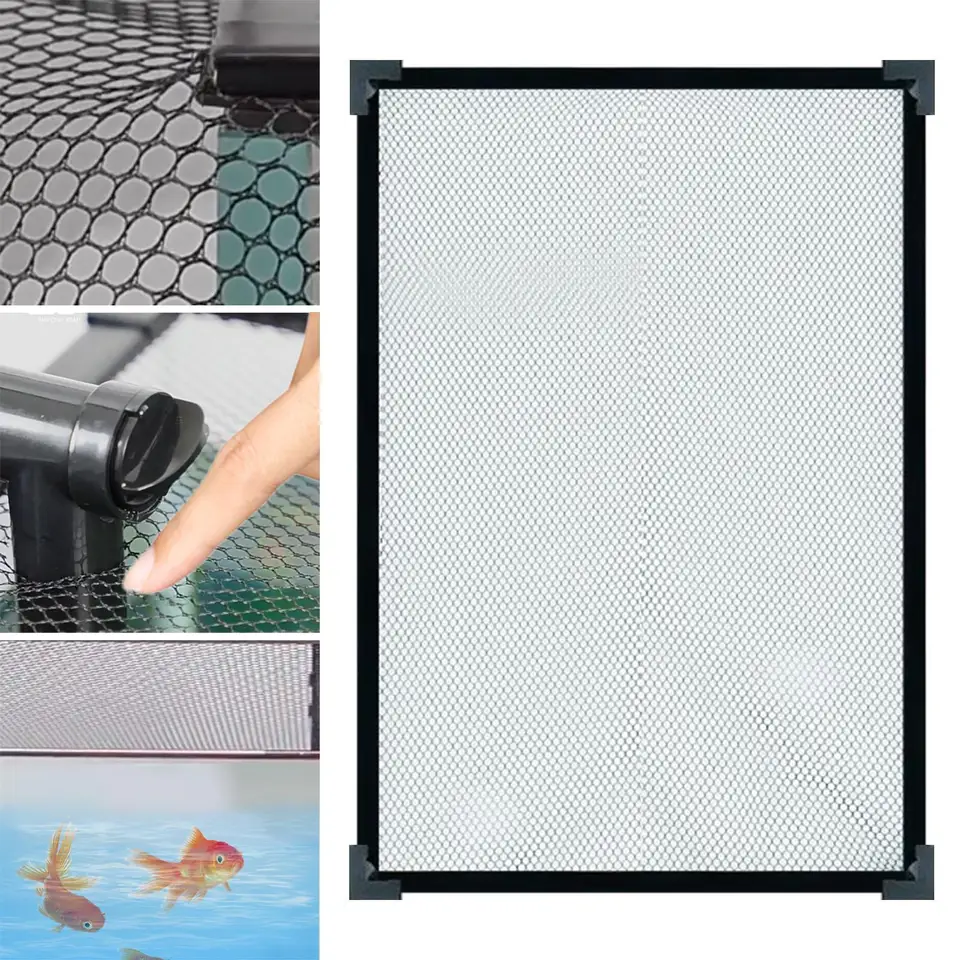 Tapa De Malla Antisalto Para Pecera – Cubierta Transparente De Poliéster, Fácil Instalación, Protector Para Peces (varios Tamaños)