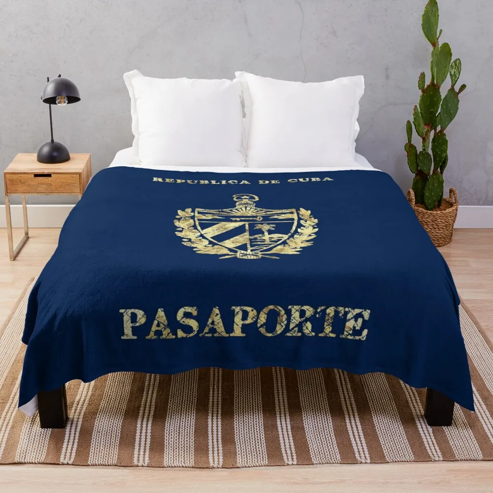 Cuban Vintage Passport Throw Blanket For Sofa Thin Luxury Thicken Blankets