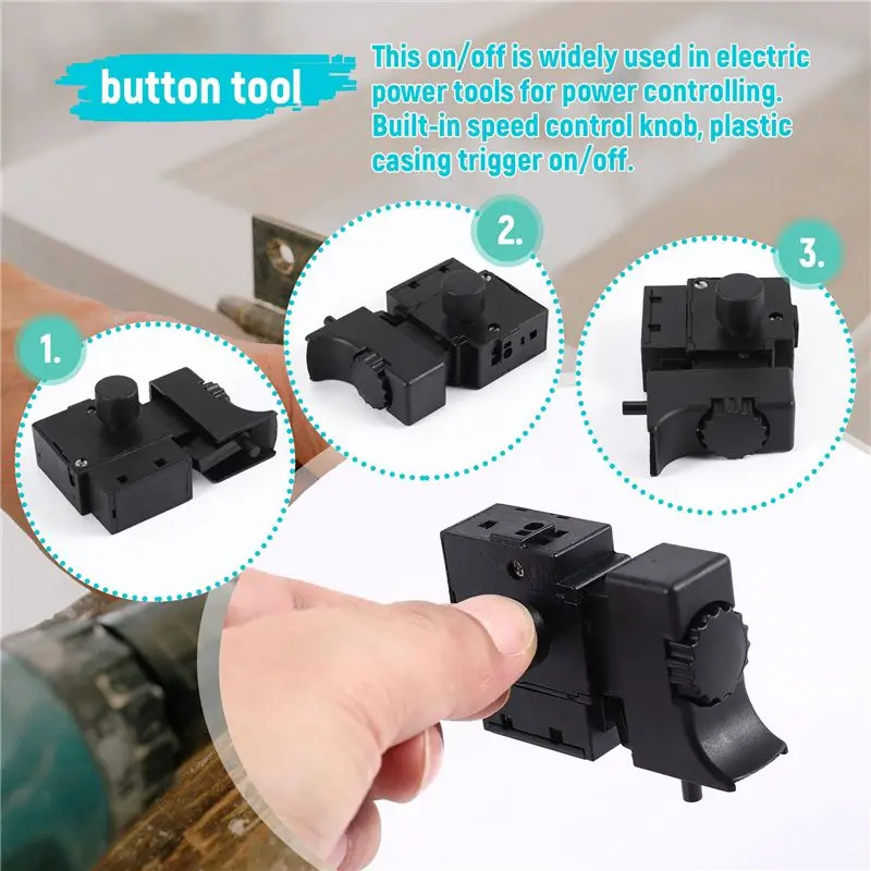 AEE4-1PCS FA2-6/1BEK 250V 6A 5E4 Lock On Power Tool Electric Drill Trigger Switch Electric Tool Fittings Switch