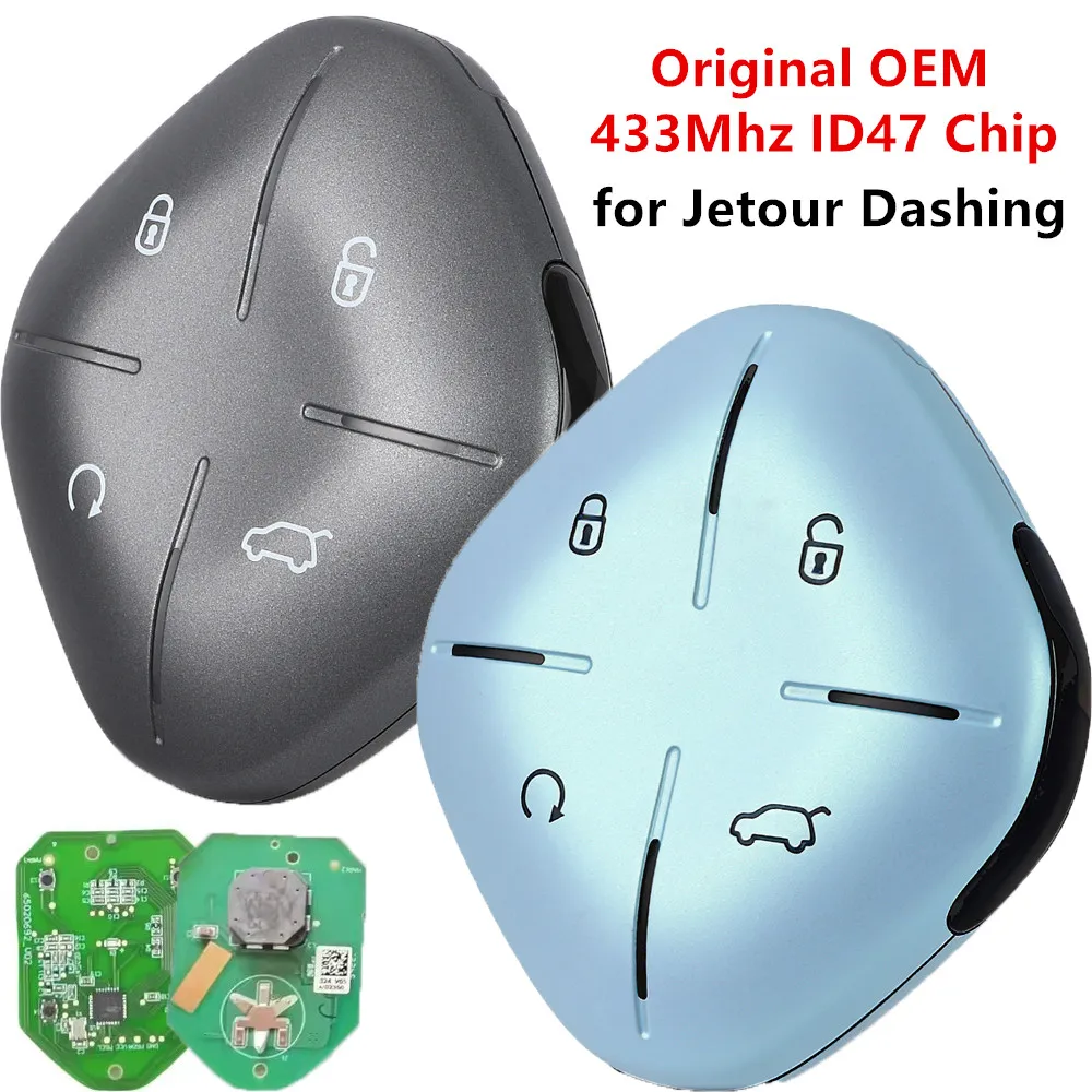 

KEYECU Original Car Keyless Genuine Intelligent Smart Remote Key FOB 4B 433Mhz with ID47 Chip for Jetour Dashing X90 X70 Plus