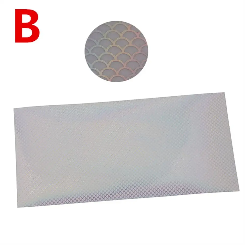 Silver Laser Fishing Lure Stickers Transparent DIY Material Fish Skin Stickers 20X10cm Waterproof Fishing Lure Film Fishing Lure