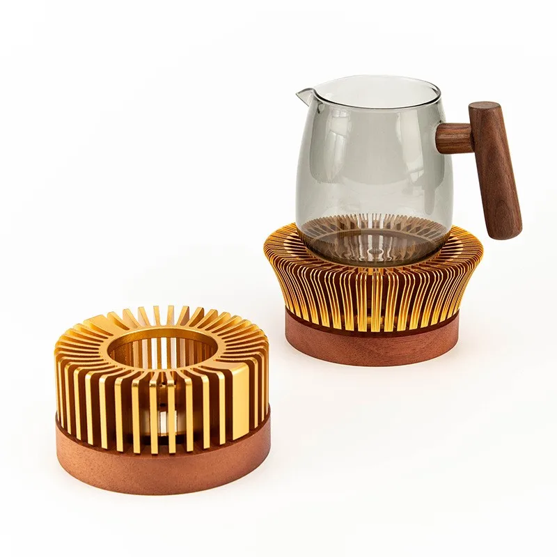 Metal Wood Tea Warmer Tea Set Tea Pot Heating Base for Boiling Tea Heating Candles For Tea Stove Heating Base for Tea Pot ZG166