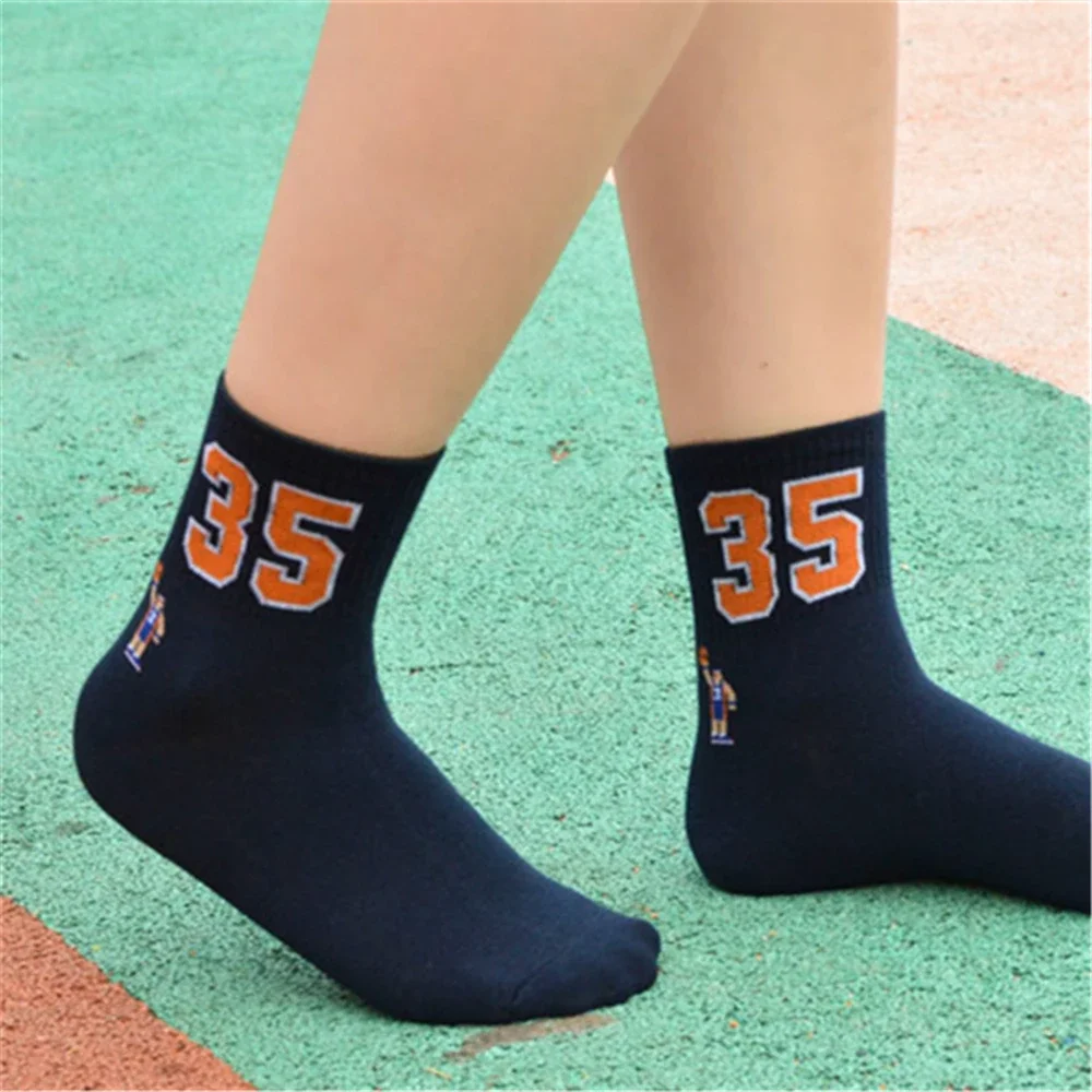 Alta calidad moda Unisex divertido transpirable baloncesto deporte estrellas con número de la suerte 09/21/23/24/35 Unisex Harajuku calcetines felices
