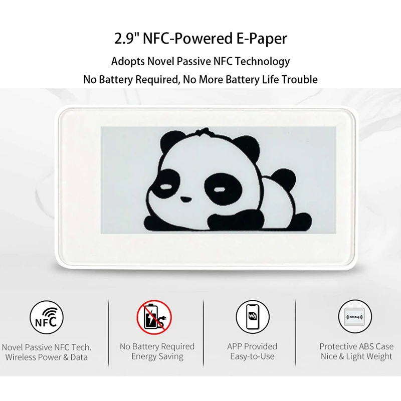 Waveshare 2.9 Inch Wireless NFC-Powered Epaper Eink E Paper E-Ink Display Screen Module For Mobile Android APP, No Battery