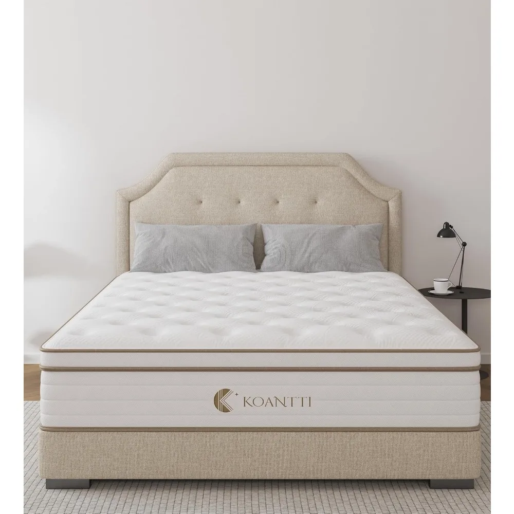 

Queen Size Mattress,10 Inch Memory Foam Hybrid White Queen Mattresses in a Box,Individual Pocket Spring Breathable