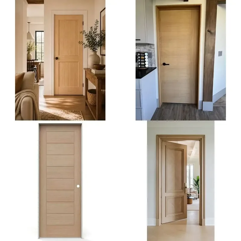 Custom solid white oak rocking kitchen cabinet doors, handmade natural wood cabinet surfaces, suitable for luxury home