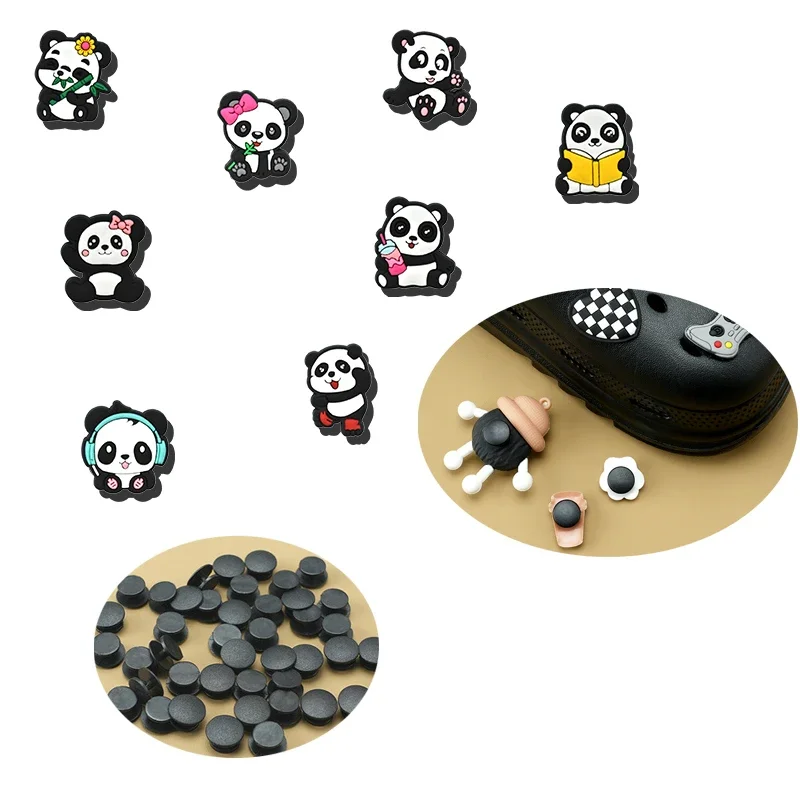 Shoe Charms for Crocs Accessories  Panda Shoes Charm for Croc Decorations Pins Men Accessory Jeans Woman Clogs Clips Badges