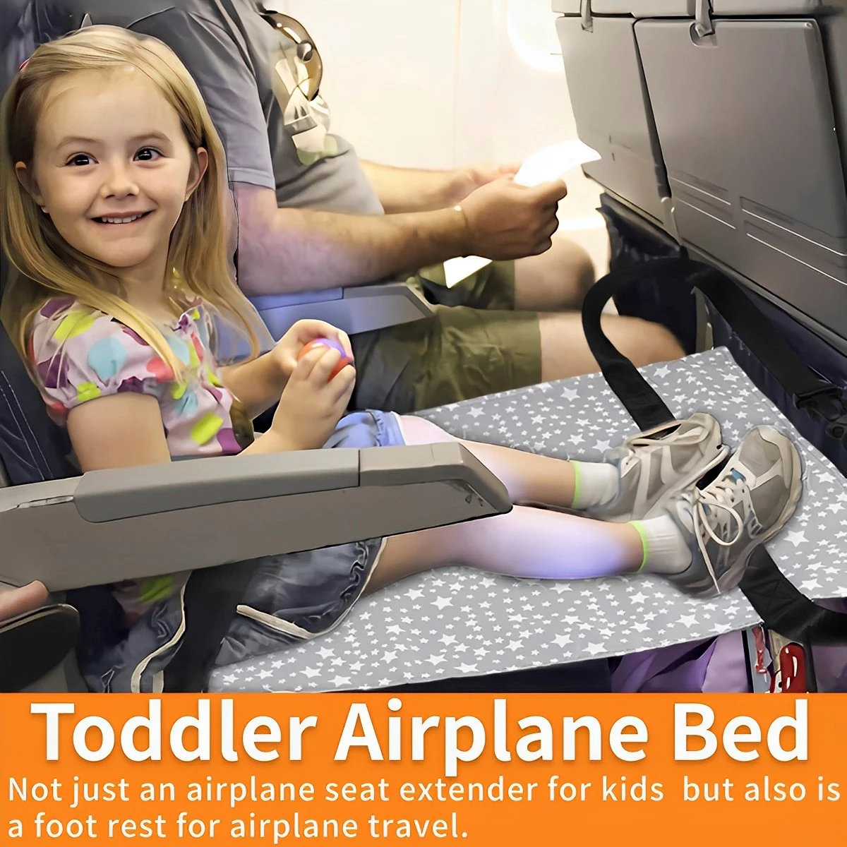 Toddler Airplane Bed Portable Travel Airplane Footrest Baby Car Bed Flying Travel Essentials with Extended Area in for Leg