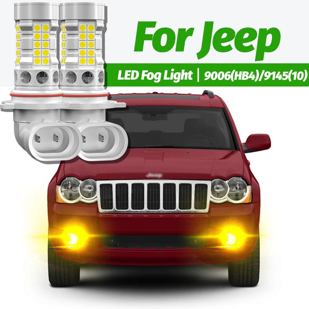 2pcs LED Fog Light Blub Lamp H10 9145 Canbus No Error For Jeep Cherokee XJ Commander Compass Grand Cherokee Wrangler 3 JK