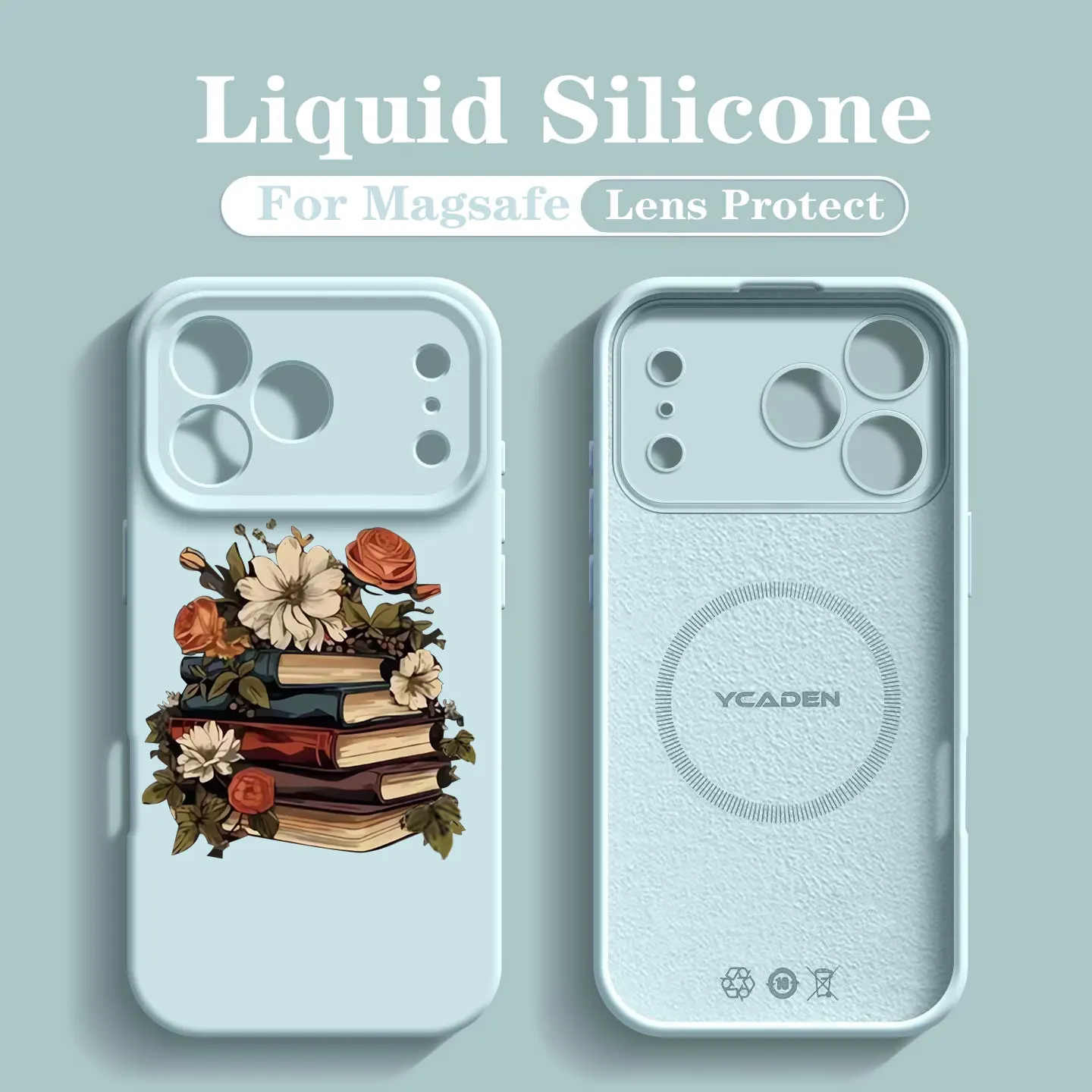 Wireless Charge Phone Case For Samsung Galaxy S26 S25 S24 S23 Ultra Plus Magnetic Liquid Silicone Vintage Book Rose Flower Cover