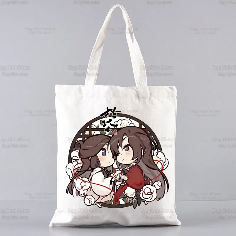 Mo Dao Zu Shi The Untamed Canvas Bag Women Storage Handbag Lan WangJi Wei Wu Xian Shoulder Bag Tote Reusable Student Bookbag