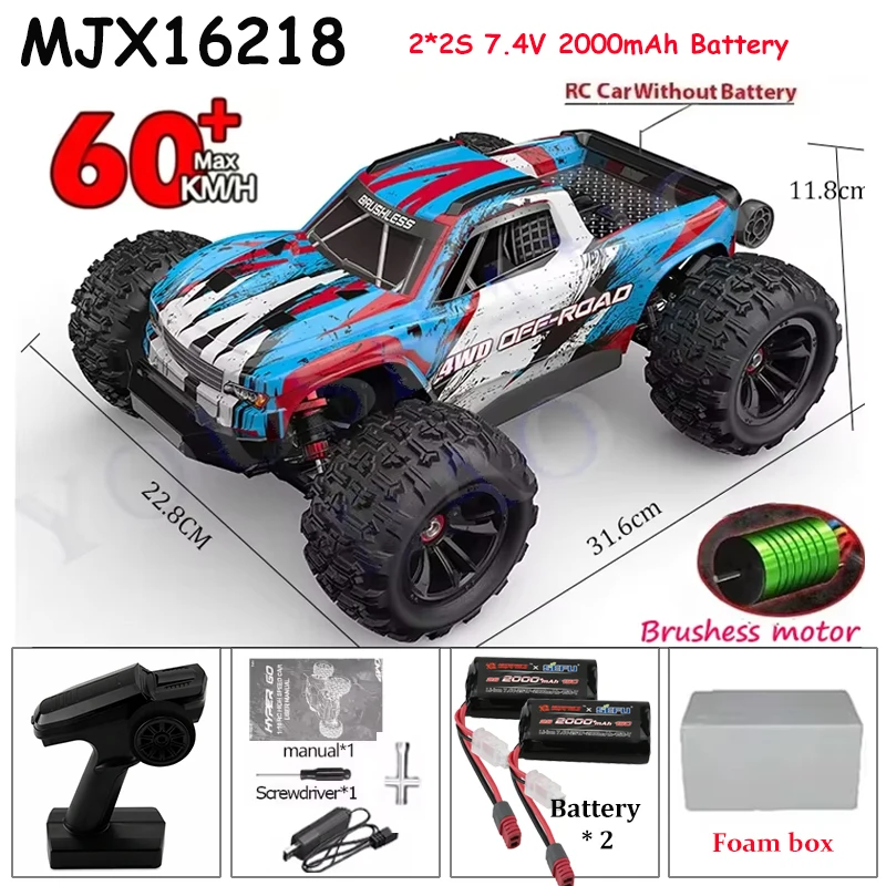 1/16 MJX 16212 16213 16218 HYPER GO Remote Control Vehicle, Four-wheel Drive Off-road Vehicle, Brushless Motor, Speed 60KM/h