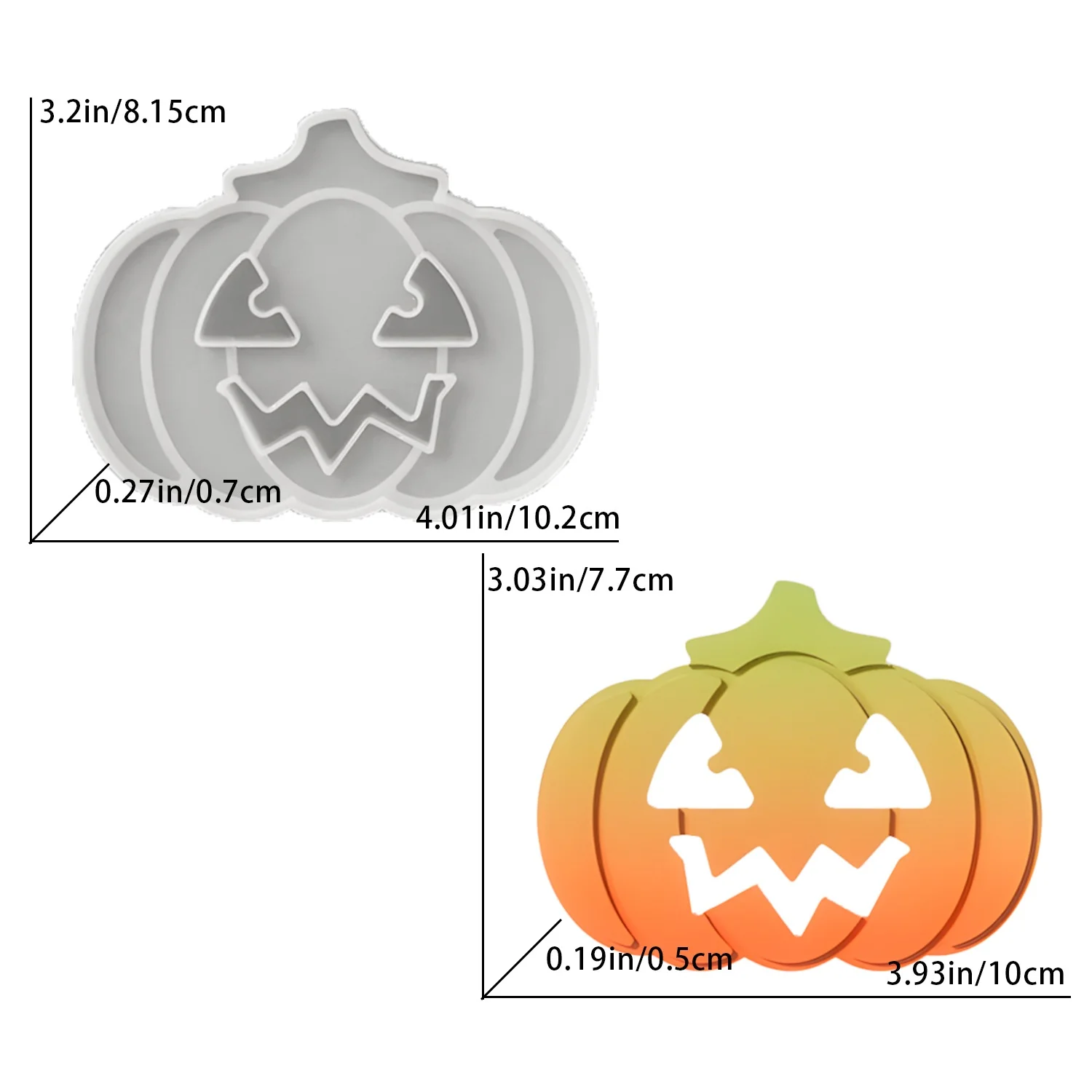 DIY epoxy resin mold Halloween hollow pumpkin atmosphere light decoration silicone mold