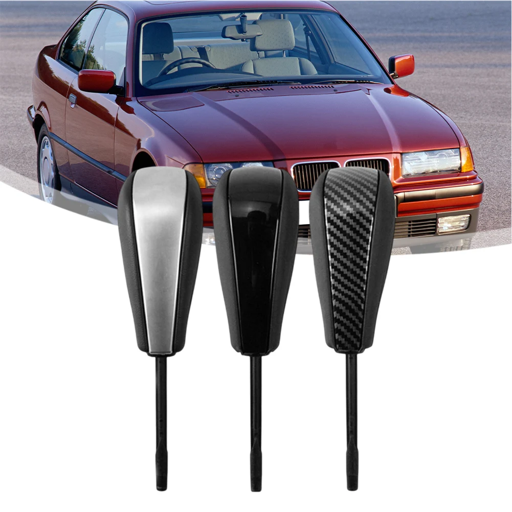 ABS Leather Knob Shift Knob Vehicle Interior Enhancement Black Carbon Fiber Finish Compatible With E36 Compatible With E46