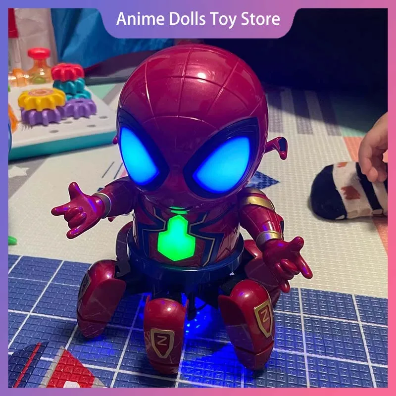 

Человек-паук, танцующий робот, экшн-фигурка, музыкальный свет, электрическая игрушка-кукла, черный Человек-паук, забавная игрушка для маленьких детей, подарок на день рождения
