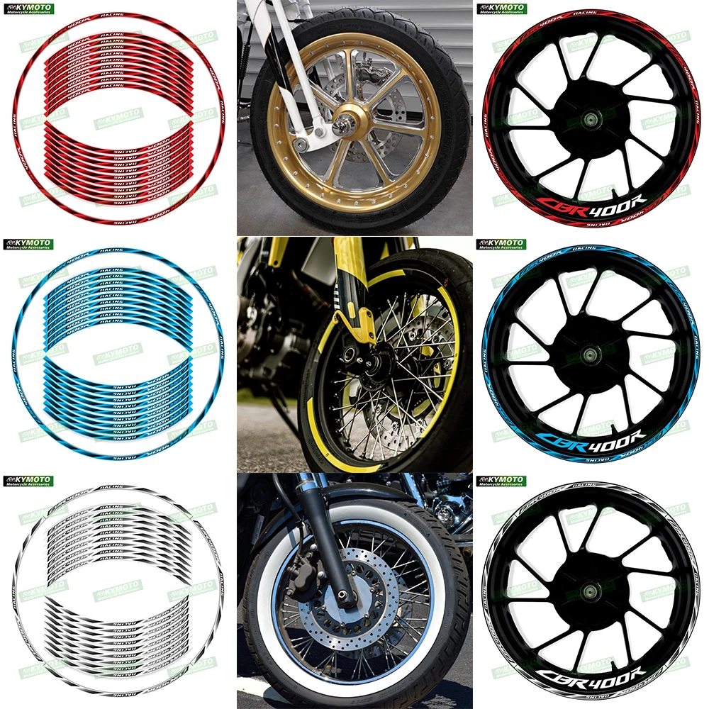 

For Honda CBR400R CBR 400R reflective motorcycle wheel 17 inch sticker racing fairing wheel decal rim stripe tape decal sticker