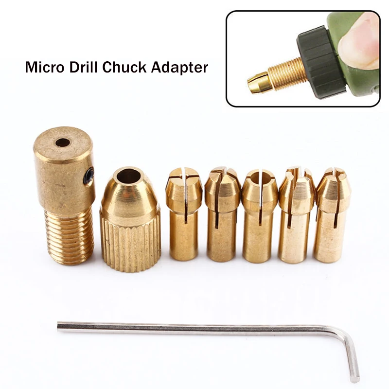 Micro Broca de Pinça de Latão Ferramenta de Broca Auto-apertadora Adaptador Chuck Liberação Rápida Adaptar Bit Keyless 25 mm Conjunto
