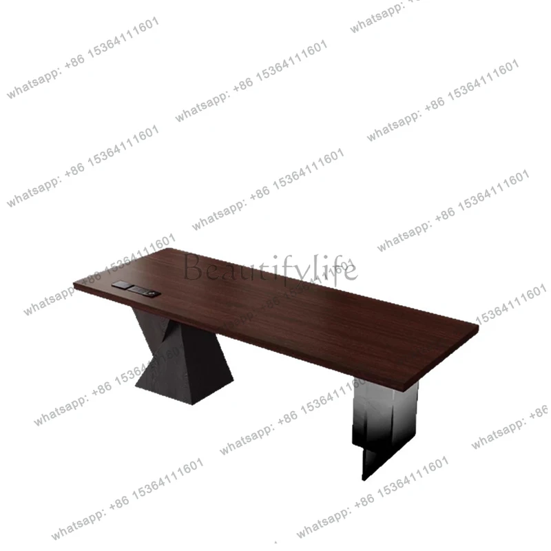 

Plug Socket Decoration Office Desk Wire Management Home Luxury Executive Table Long Simple Modern Escritorio Office Furniture