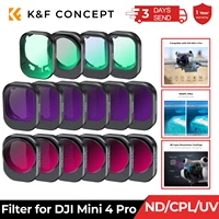 K & F Concept-filtro de lentes de Dron para DJI Mini 4 Pro, filtro UV CPL ND NDPL16 32 64 128 256 Black Mist 1/4 ND1000, juego de filtros de cámara