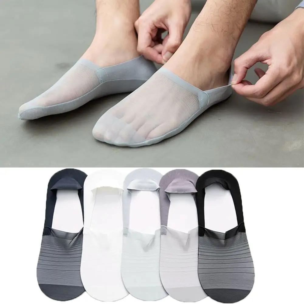 Summer Slippers Seamless Soft Man Socks Breathable Invisible Socks Mesh Socks