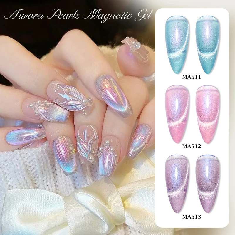 يجتمع عبر 7 مللي أورورا اللؤلؤ المغناطيسي هلام طلاء الأظافر بريق لامعة تألق اللون جيل للأظافر نقع قبالة شبه دائمة الورنيش #5