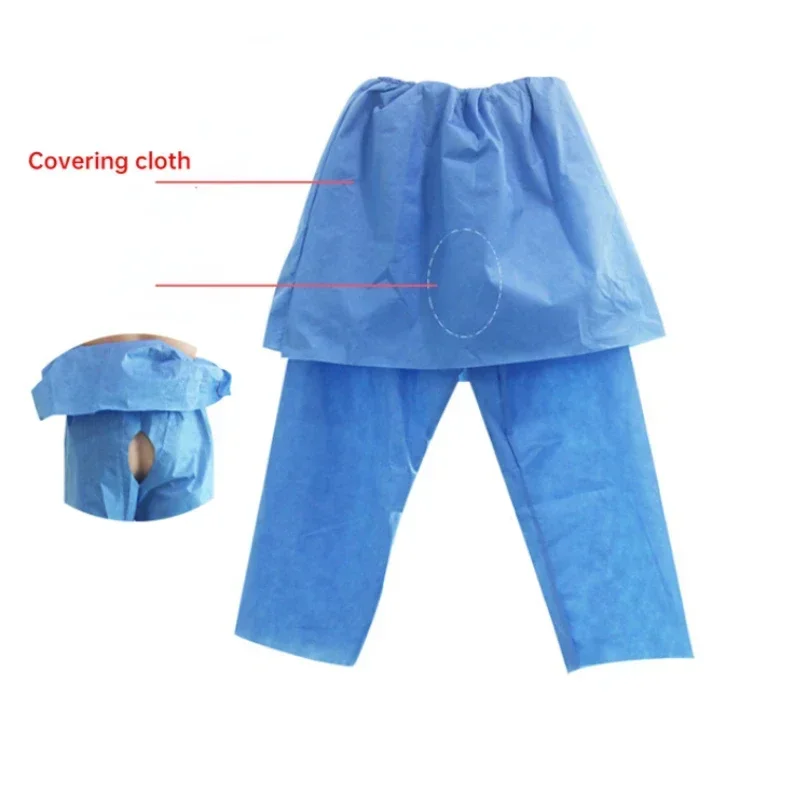 

Disposable Colonoscopy Skirt Pants SMS Non-woven Waterproof Assisted Care Protect Patient Privacy Examination Pant For Women Men