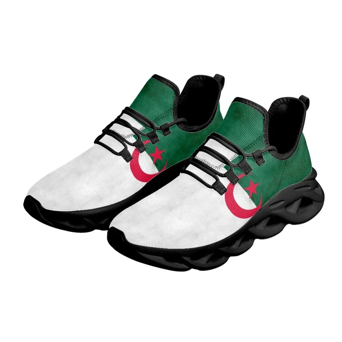 Flag of Algeria Design Flat Casual Women Shoes Lace Up Fashion Sneakers Wlaking Shoes Female Beach Footwear Zapatos