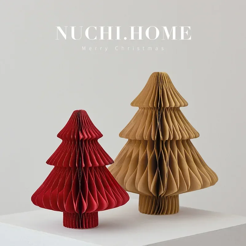 S-XL Christmas Creative Mini Christmas Tree Decoration Honeycomb Origami Folding Home Space Layout Christmas Decoration