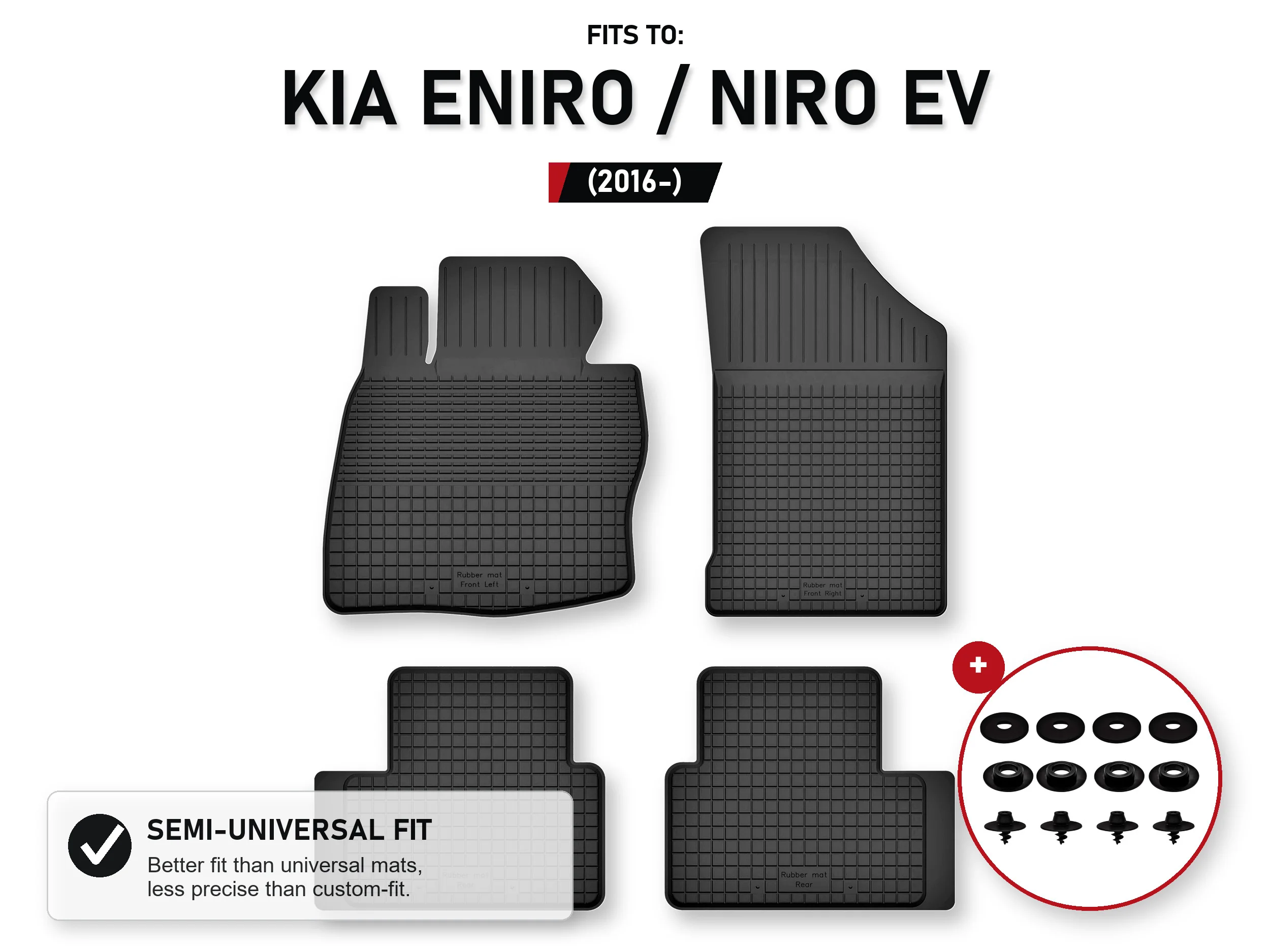 Automatten voor: Kia Eniro / Niro Ev 2016- Crossover 4 stuks Ze Stoperami