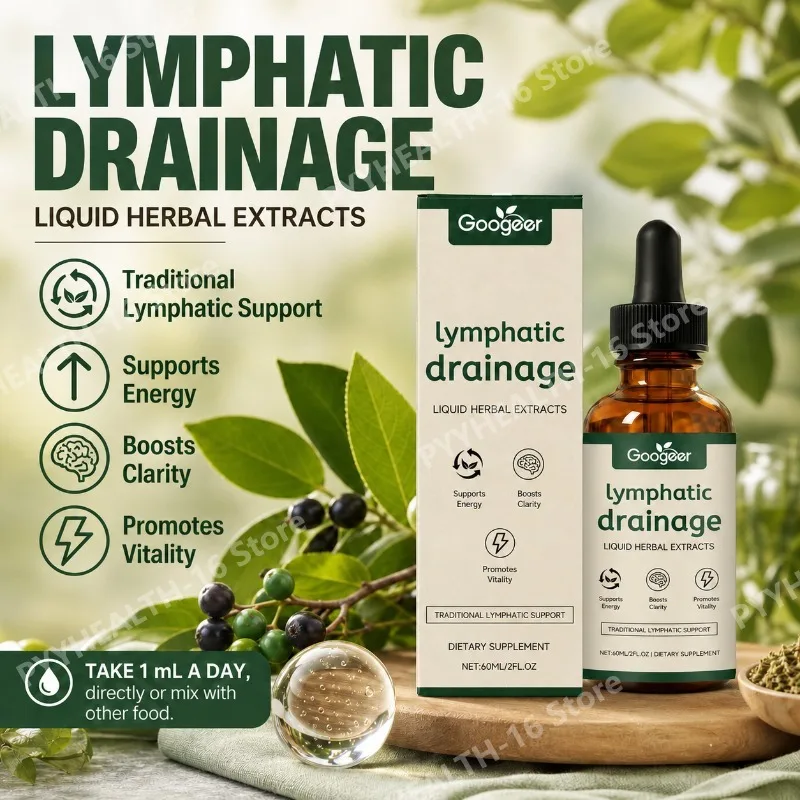 Lymphatic Drainage Herbal Drops for Lymph Support,Energy & Mental Clarity with Red Clover,Uncaria and Zanthoxylum Bark 60 ML