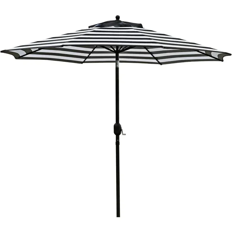 

Umbrella Outdoor Table Umbrella with 8 Sturdy Ribs (Black and White)