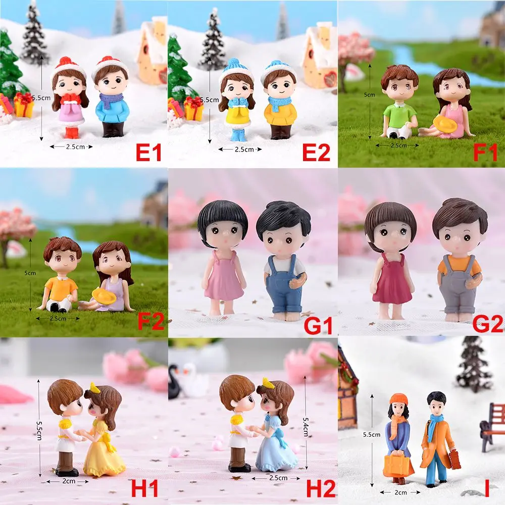 Cute Figures Couple Home Sweety Lovers Grandpa Grandma Christmas Decoration Fairy Garden Figurines Miniatures Ornaments