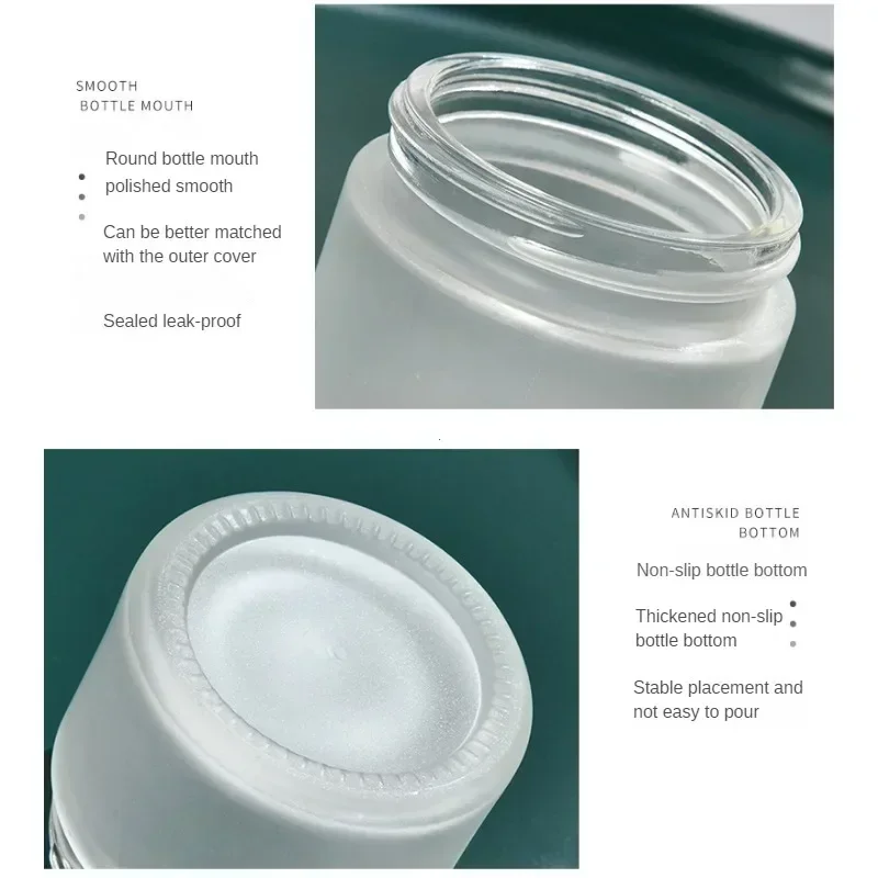 Bouteille en verre illable pour le stockage de crème pour les yeux, distributeur scellé, masque facial, pot cosmétique, conteneur de soins