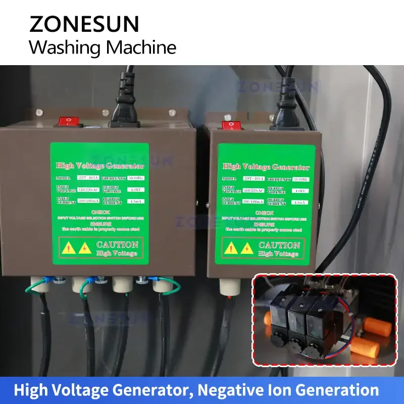ZONESUN ZS-NIC3 12 Heads Air Rinse Bottle Cleaning Machine Negative Ion Bottle Washing Machine