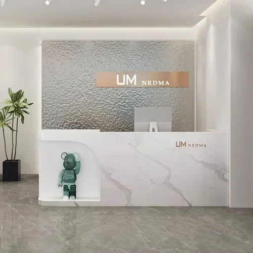 Simple Modern Clothing Cosmetology Shop Cashier Stainless Steel Bar Counter Store Reception Counter