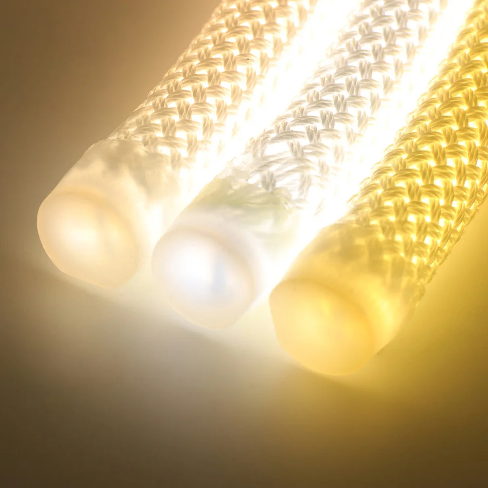 Illuminated round rope ends