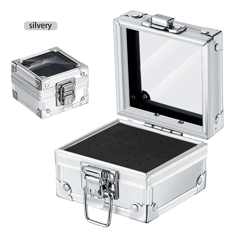 1 Stücke Professionelle Nagelbohrer Halter Box mit 25 Löchern Aluminium Display Aufbewahrungsbox Container für Acryl Nail art Werkzeuge