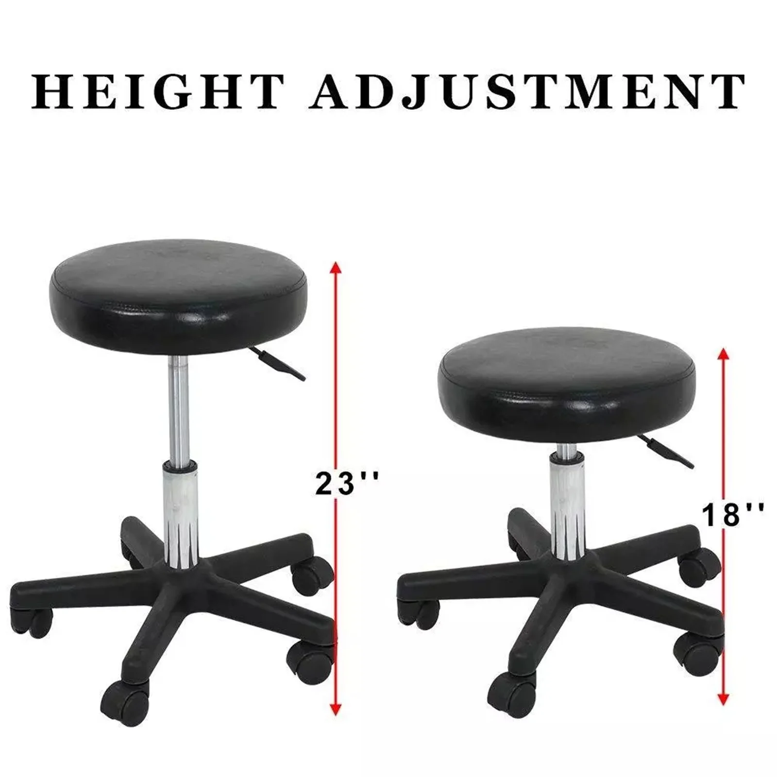 Adjustable Salon Stool Hydraulic Rolling Chair Tattoo Dental Facial Massage Spa