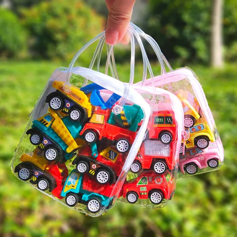 Jouets de voiture à dos côtelé pour enfants, machines mobiles, magasin, véhicule de construction, camion de pompier, modèle de taxi, mini voitures, cadeau pour bébé, jouets Dean H, 6 pièces