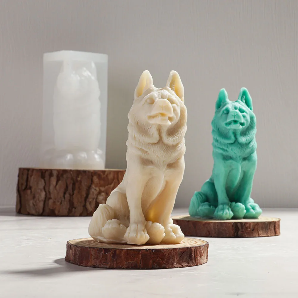 3D Animal Dogs Candle Silicone Mold Cute Dogs Poodle DIY Handmade Aromatherapy Candle Gypsum Resin Making Mould Home Decor Gifts