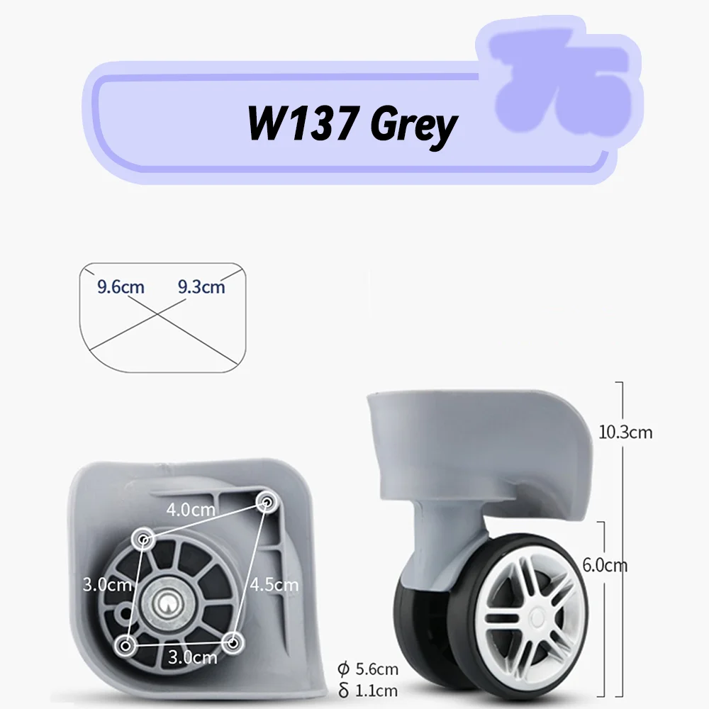 Acessórios De Roda De Absorção De Choque, substituição De Roda Universal, Mala Giratória Rodas, Suave Silenciosa, American Tourister W137