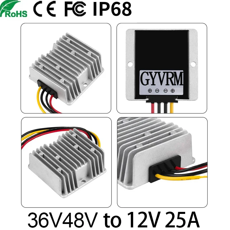 

GYVRM Power regulator 36V48V to 12V10A20A25A Power reduction module 36V to 12V15A Power converter 48V to 12V20A DC booster