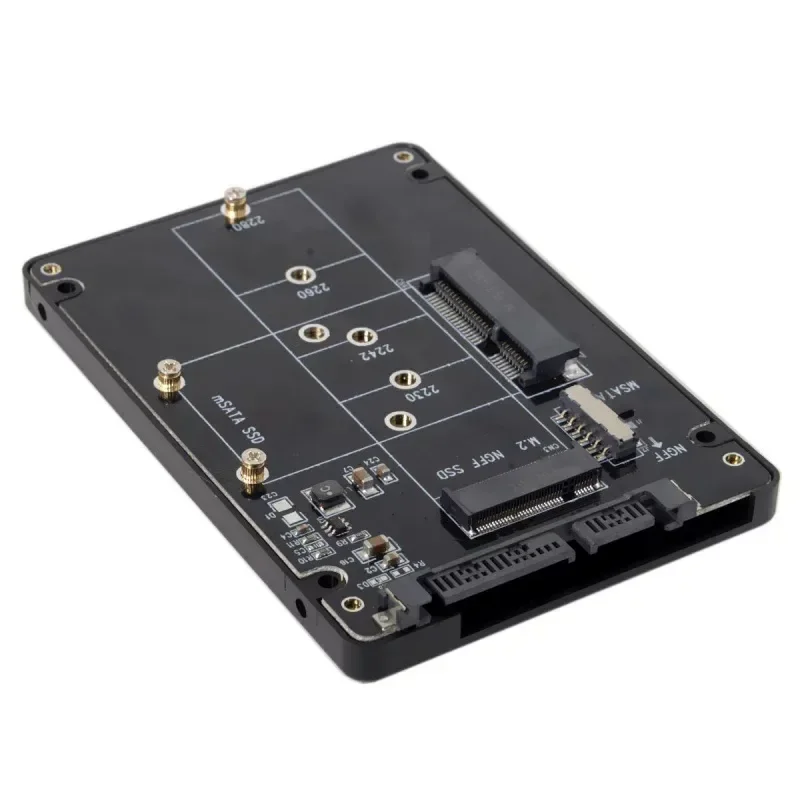 NGFF M.2 B-key and MSATA 2-in-1 for SATA Adapter Card SSD Case