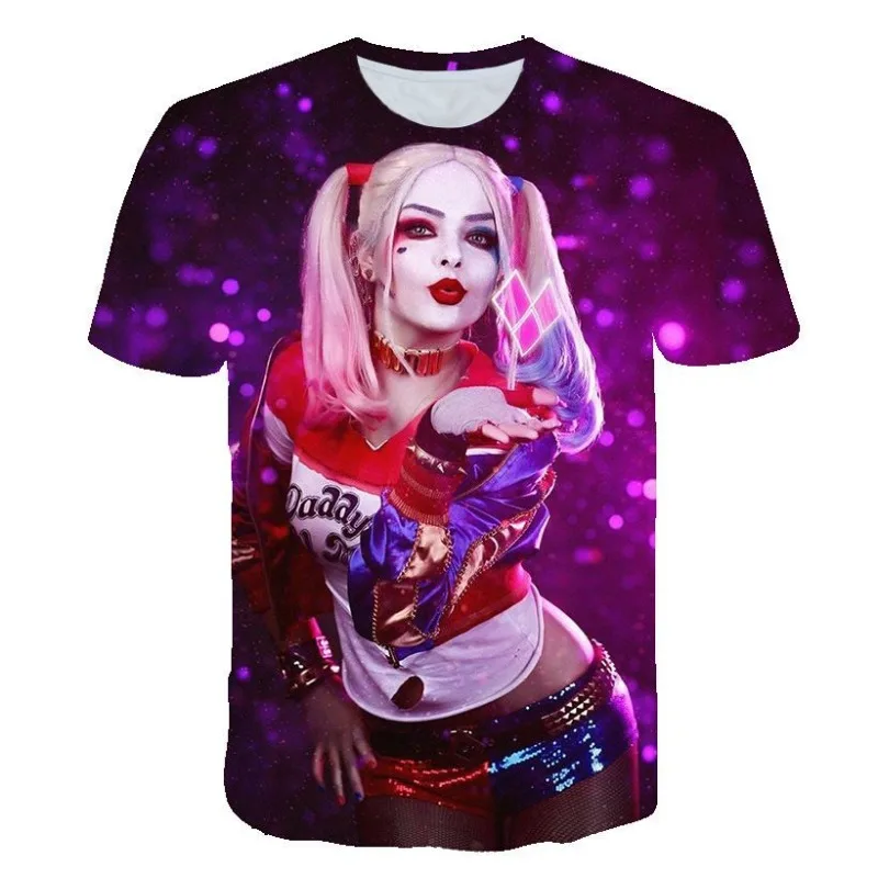 BeastKingdom Harley Quinn Personality Trend T-Shirt Casual Cartoon Fashion Breathable Print Crew Neck Short Sleeve Wholesale
