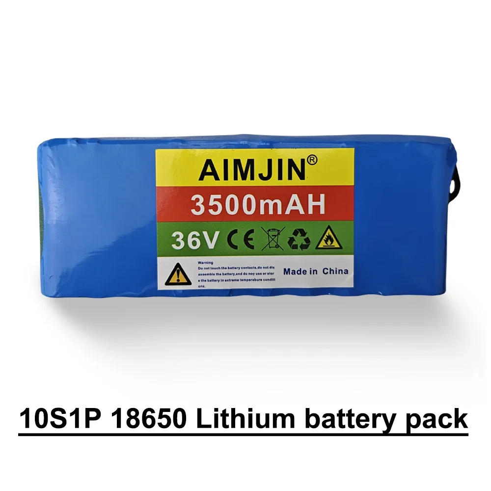 10S1P 36V 3.5Ah  3500mah 18650 Lithium Ion Battery Pack Electric Car Bicycle Scooter 20A BMS +42 V 2A Charger