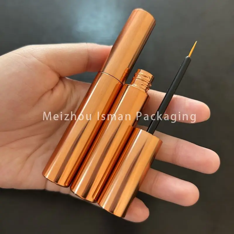 

50Pcs Luxury 10ml Round Spray Matte Rose Gold Eyelash Growth Serum Eyeliner Bottle Empty Eyeliner Tube With Brush