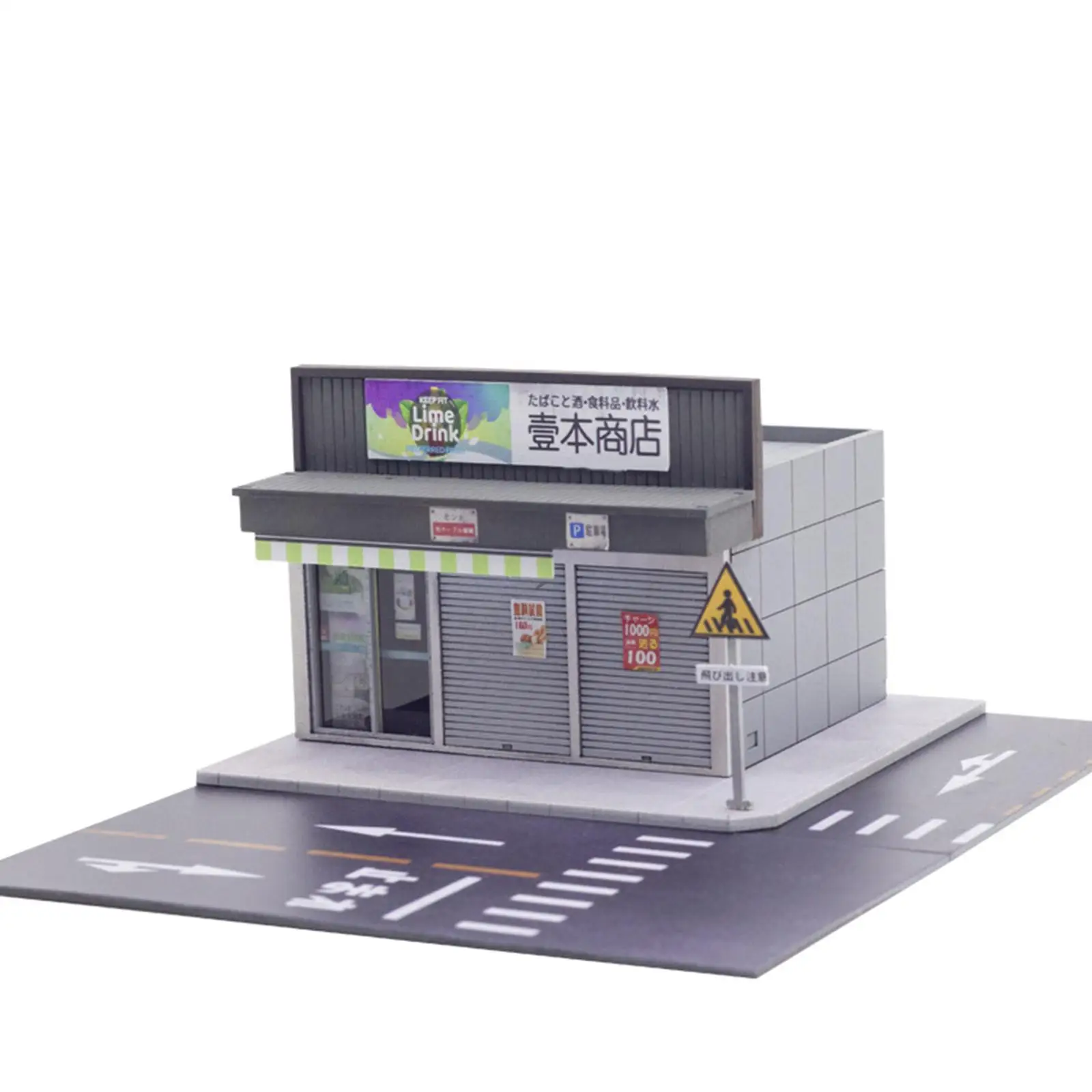 1/64 Scale Street Corner Backdrop Scenery Simulation Street Scene for Diecast
