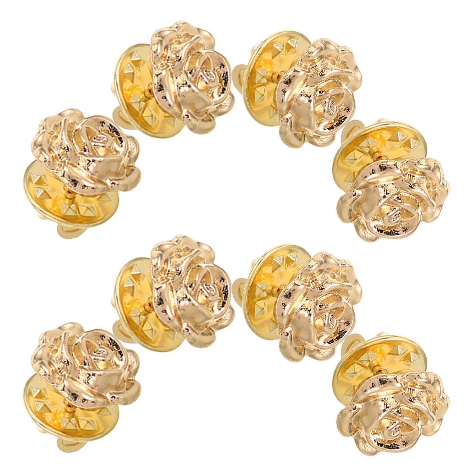 

4Pairs Vintage Rose Lapel Pins Alloy Floral Brooches Elegant Jewelry Pins for Jackets Dresses Hats Rose Flower Jewelry