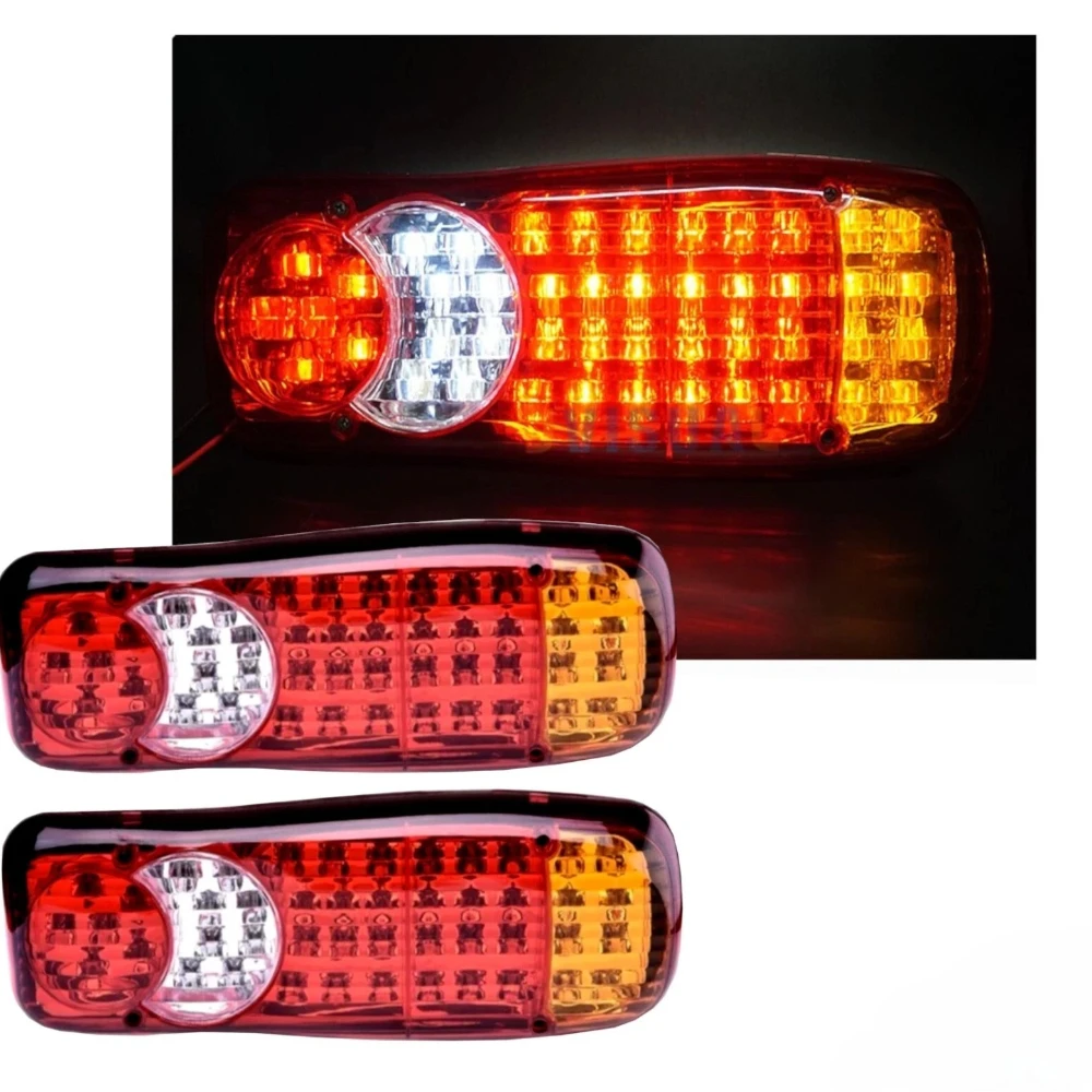 

2 шт., 12 В, 46 светодиодов, задний фонарь для грузовика, автомобильный стоп-сигнал, указатель поворота, лампа для автофургона, прицепа, ходовой задний фонарь, противотуманный фонарь для грузовика