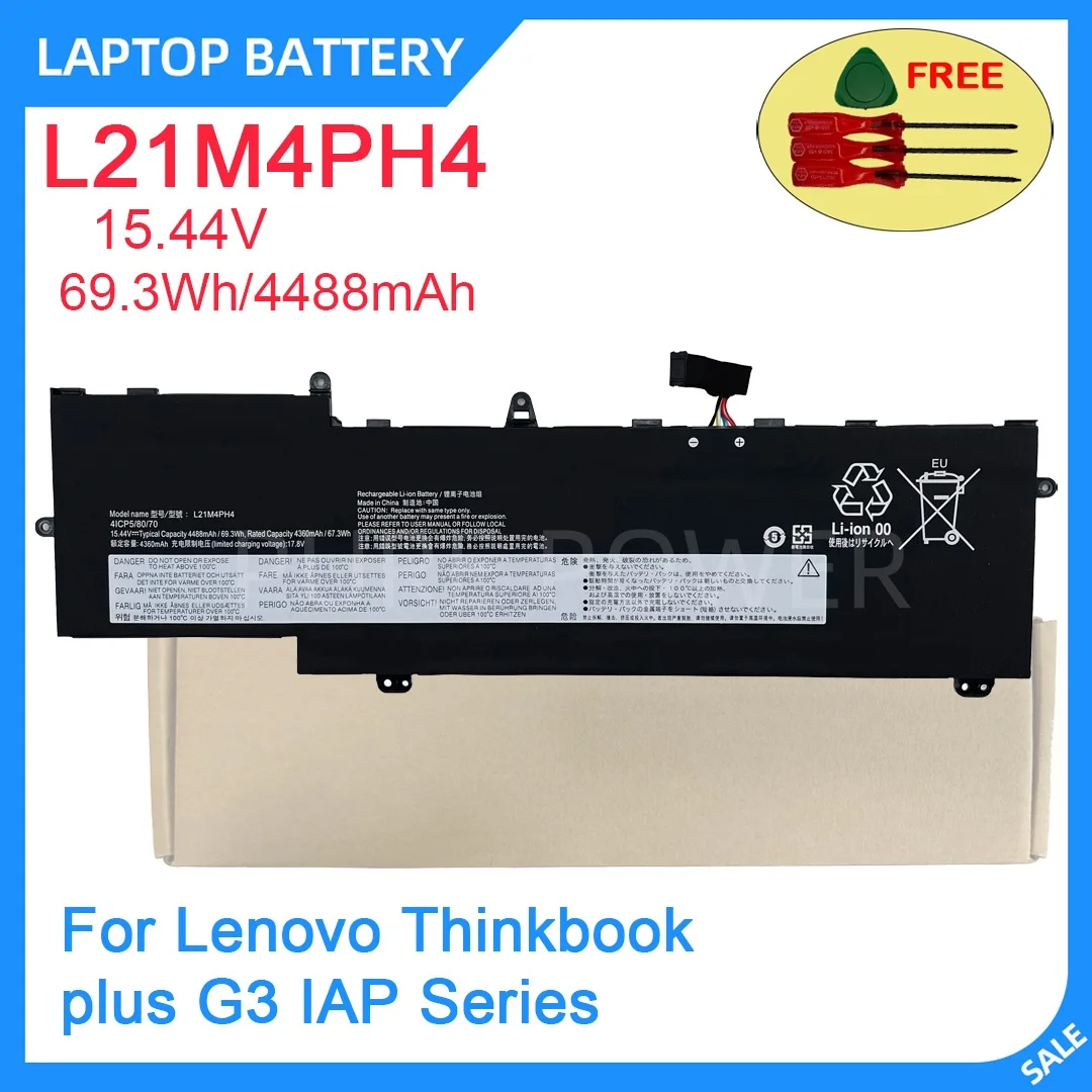 

New Laptop Battery L21M4PH4 15.44V 69.3WH 4488mAh High Quality For Lenovo Thinkbook plus G3 IAP Series